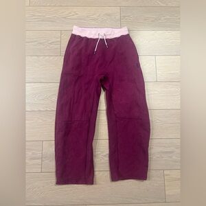 Free people movement barrel leg sweatpants size xs mulberry/pink